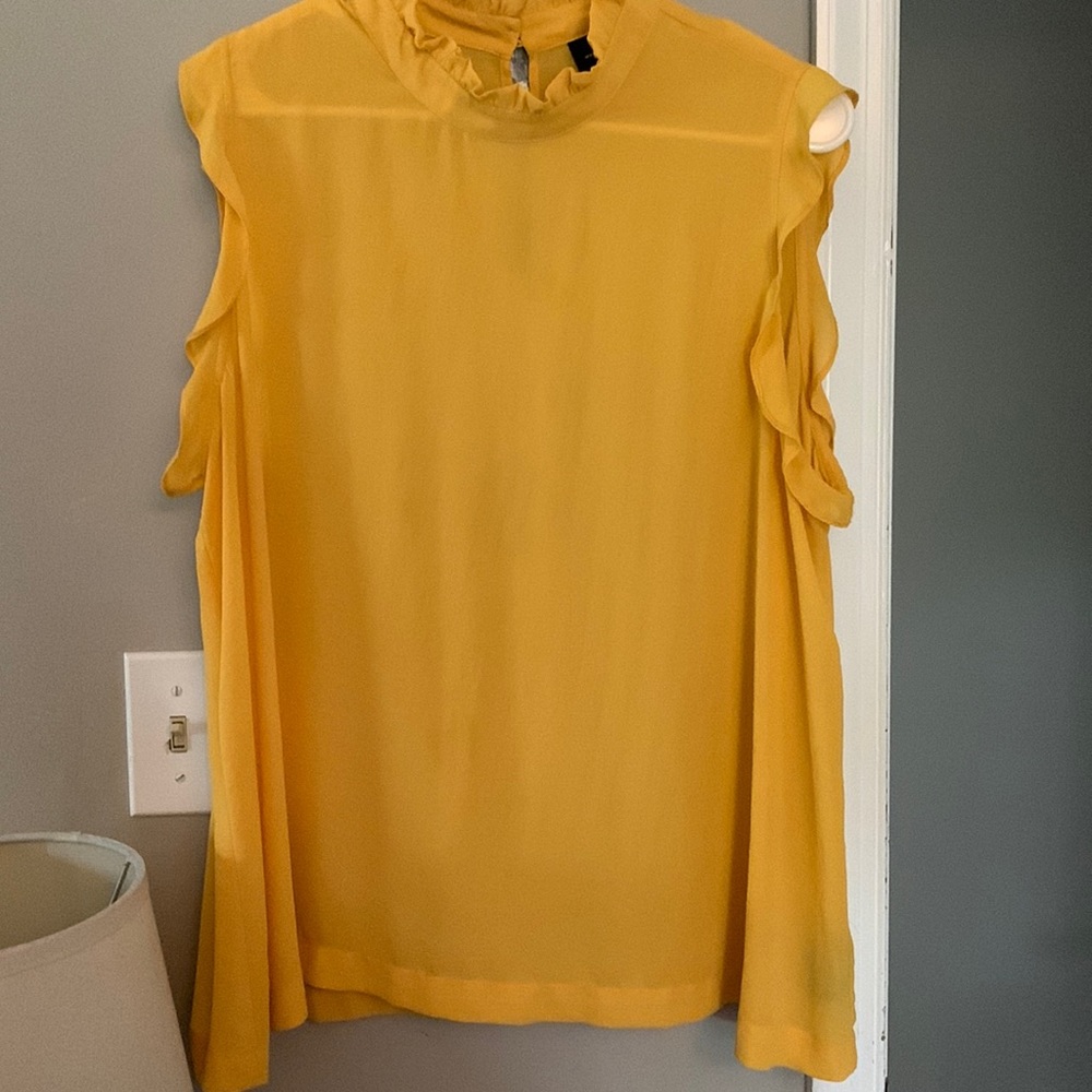 Yellow/gold high neck blouse, like new, size XXL